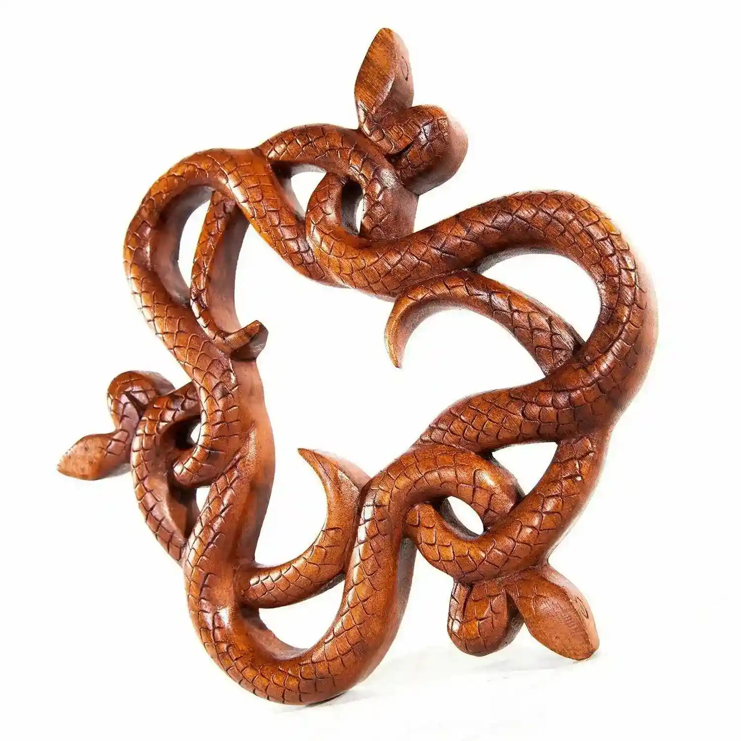 Wanddeko Wandbild Wandschmuck Drei Schlangen Schlangenzauber Handarbei