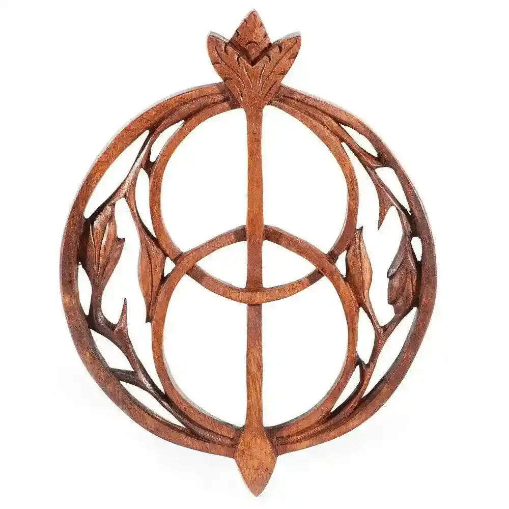 Wandschmuck Chalice wells Avalon klein Holz geschnitztes Ornament Holz - Firma Holzenplotz - Silberketten-Goldketten.de 