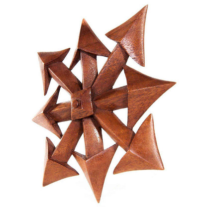 Wandschmuck Chaos Stern Wandbild groß geschnitztes Ornament Holzbild W - Firma Holzenplotz - Silberketten-Goldketten.de 