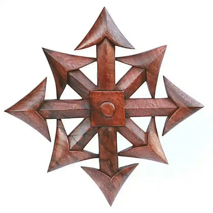 Wandschmuck Chaos Stern Wandbild groß geschnitztes Ornament Holzbild W - Firma Holzenplotz - Silberketten-Goldketten.de 