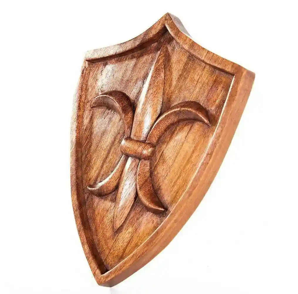 Wandschmuck Fleur de lis französiche Lilie Wappen aus Holz Wanddeko - Firma Holzenplotz - Silberketten-Goldketten.de 