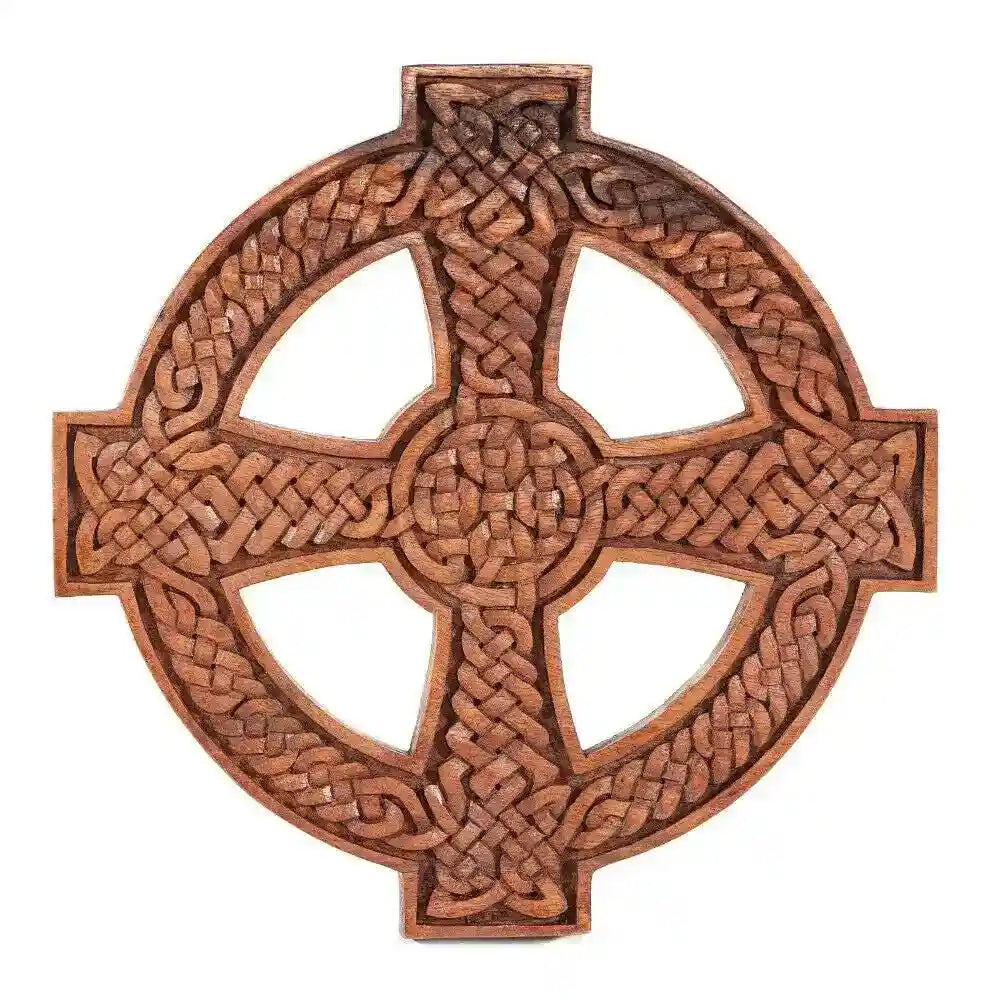 Wandschmuck Keltenkreuz Wandbild Holz Wandbild ZopfDeko geschnitzt - Firma Holzenplotz - Silberketten-Goldketten.de 