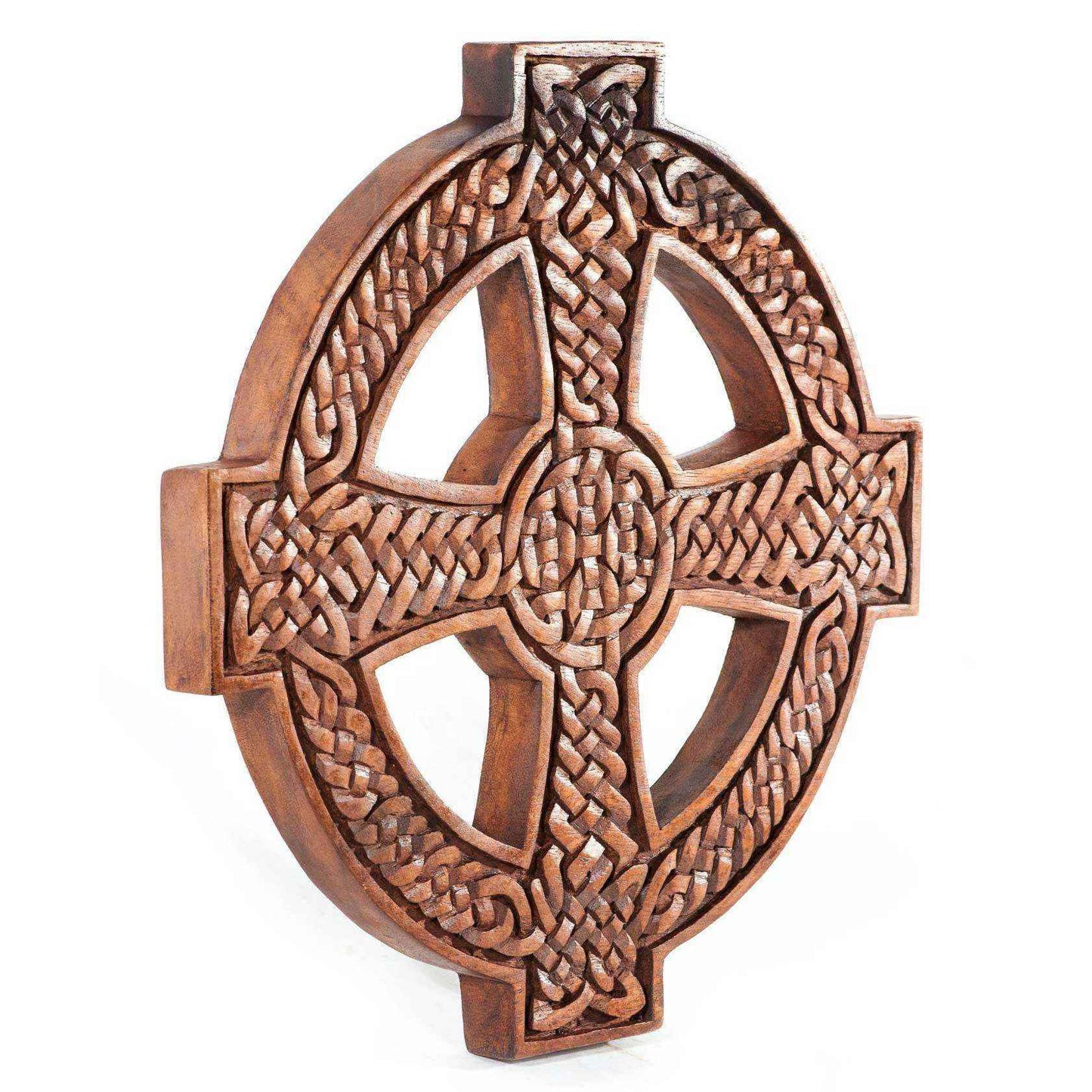 Wandschmuck Keltenkreuz Wandbild Holz Wandbild ZopfDeko geschnitzt - Firma Holzenplotz - Silberketten-Goldketten.de 