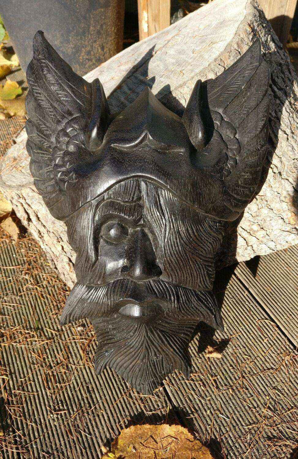 Wandschmuck Odin Wandbild Holz Wikinger Gott Viking Wotan geschnitztes Ornament