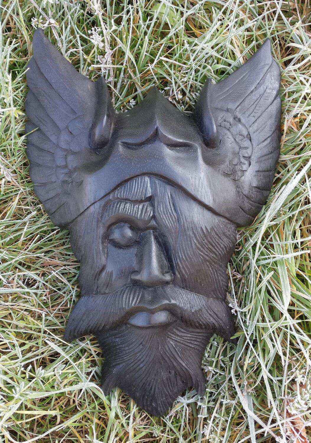 Wandschmuck Odin Wandbild Holz Wikinger Gott Viking Wotan geschnitztes Ornament
