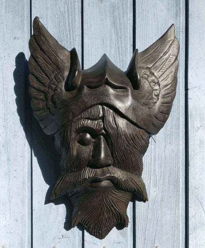 Wandschmuck Odin Wandbild Holz Wikinger Gott Viking Wotan geschnitztes Ornament