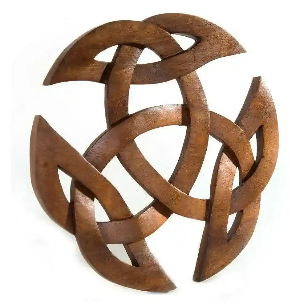 Wandschmuck Offene Dreifalt geschnitztes Ornament Holzbild keltischer