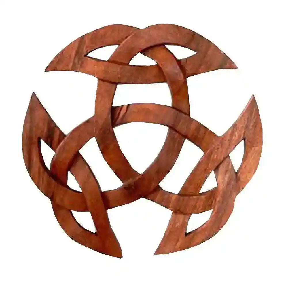 Wandschmuck Offene Dreifalt geschnitztes Ornament Holzbild keltischer