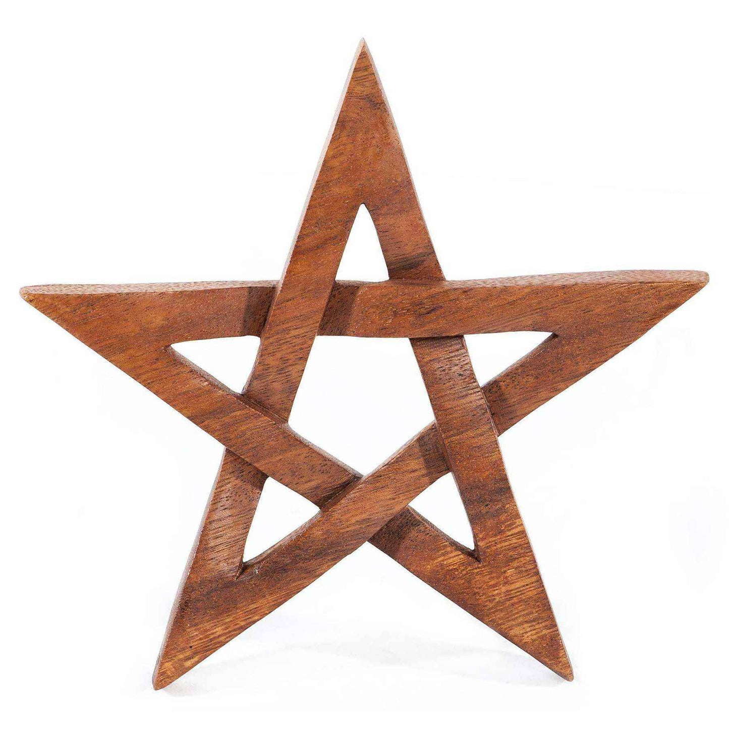 Wandschmuck Pentagramm aus Holz klein Wandbild Fünfstern Drudenfuß Wanddeko