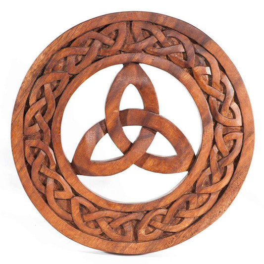 Wandschmuck Wand-Bild Triade Keltische Hochzeit geschnitztes Ornament - Firma Holzenplotz - Silberketten-Goldketten.de 