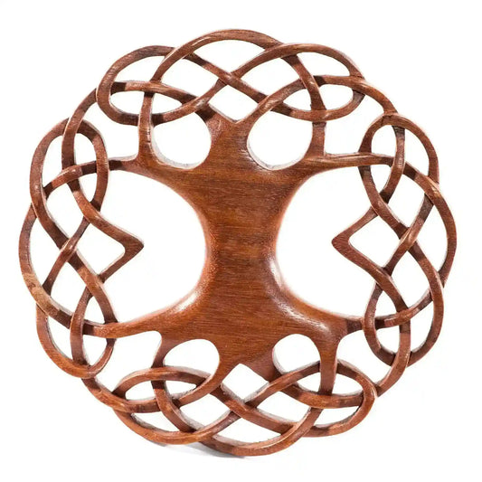 Wandschmuck Wandbild Lebensbaum keltischen Knoten geschnitztes Orname - Firma Holzenplotz - Silberketten-Goldketten.de 
