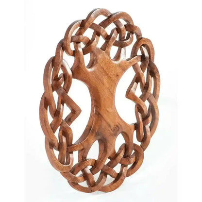 Wandschmuck Weltenesche groß Yggdrasil Lebensbaum geschnitztes Ornament Holzbild