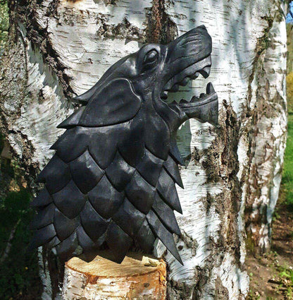 Wandschmuck Wolf Fenrir Fenris Loki Wandbild Ragnarök Wikinger Schwarz Holz