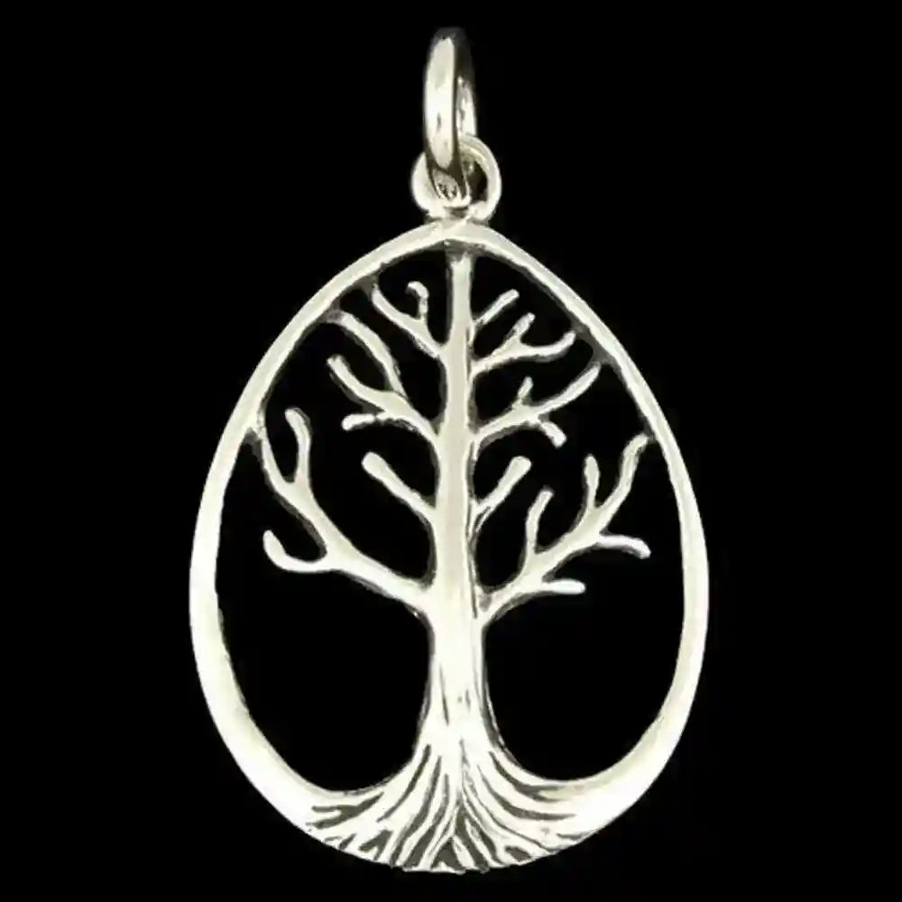 Weltenbaum groß Schmuck Anhänger 925er Silber - Lebensbaum - 40x23mm