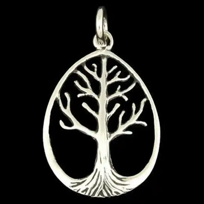 Weltenbaum groß Schmuck Anhänger 925er Silber - Lebensbaum - 40x23mm