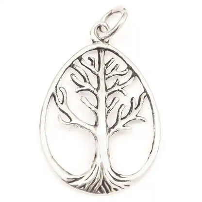 Weltenbaum groß Schmuck Anhänger 925er Silber - Lebensbaum - 40x23mm