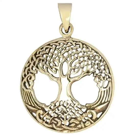 Weltenesche Bronze Anhänger Schmuck gross - Lebensbaum - 26mm Durchmesser