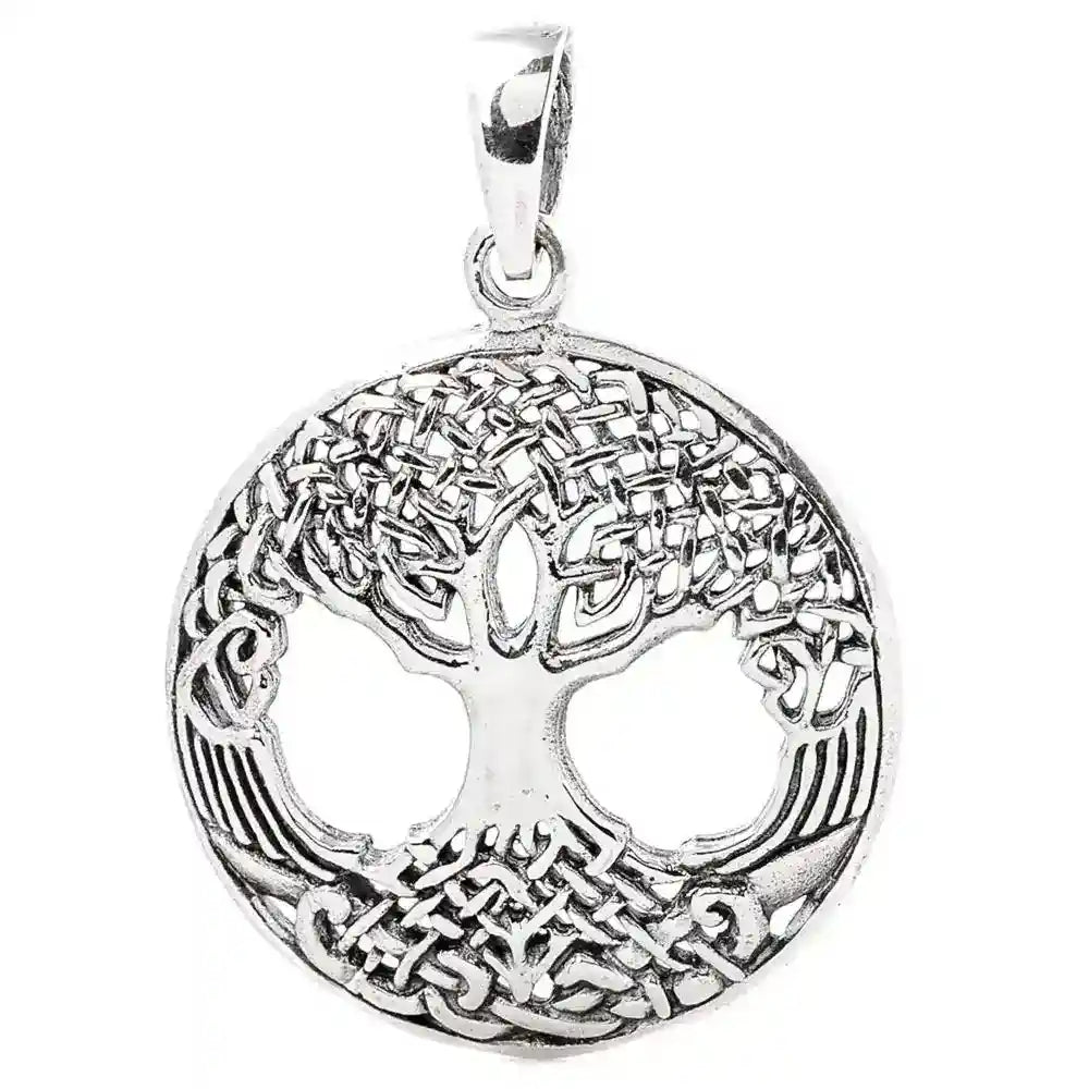 Weltenesche Yggdrasil Schmuck Anhänger 925er Silber Lebensbaum ? 27mm - Firma Holzenplotz - Silberketten-Goldketten.de 