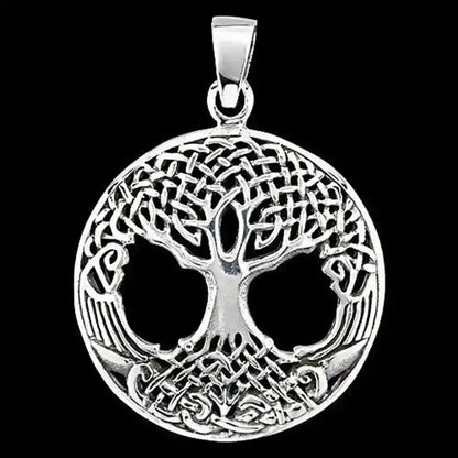 Weltenesche Yggdrasil Schmuck Anhänger 925er Silber - Lebensbaum , Pflanzen - 37x27mm