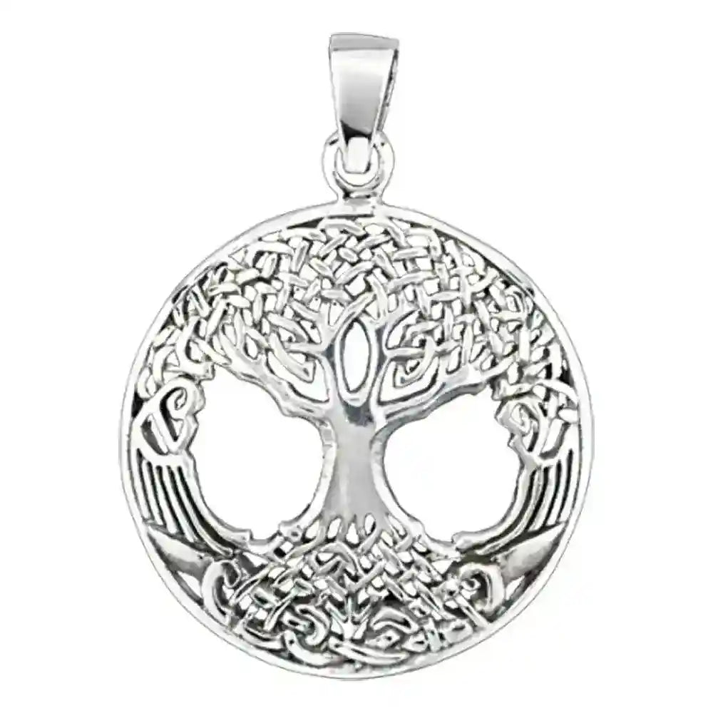 Weltenesche Yggdrasil Schmuck Anhänger 925er Silber - Lebensbaum , Pflanzen - 37x27mm