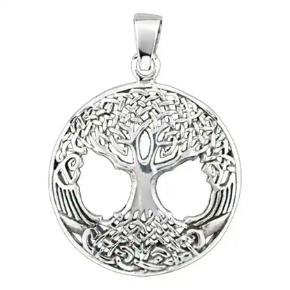 Weltenesche Yggdrasil Schmuck Anhänger 925er Silber - Lebensbaum , Pflanzen - 37x27mm