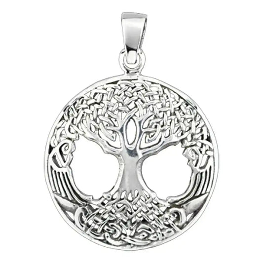 Weltenesche Yggdrasil Schmuck Anhänger Silber Lebensbaum Pflanzen 37x2 - Firma Holzenplotz - Silberketten - Goldketten.de