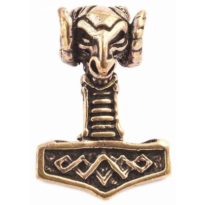 Widderhammer Bronze Anhänger Schmuck - Thorhammer - 38x22mm