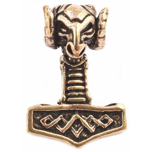 Widderhammer Bronze Anhänger Schmuck - Thorhammer - 38x22mm