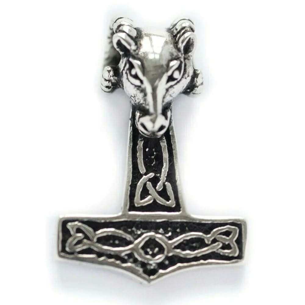 Widderhammer Schmuck Anhänger 925er Silber - Thorhammer - 33x23mm