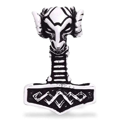 Widderhammer Schmuck Anhänger 925er Silber - Thorhammer - 38x22mm