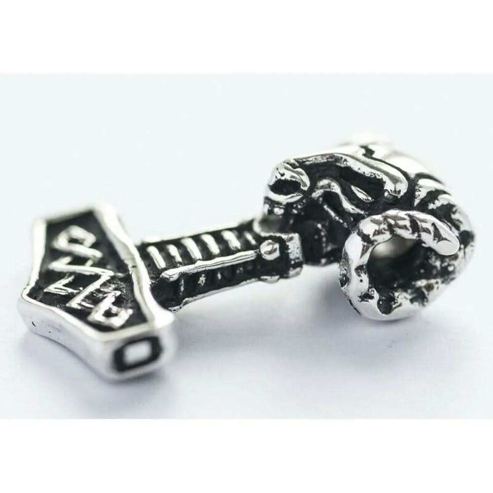 Widderhammer Schmuck Anhänger 925er Silber - Thorhammer - 38x22mm
