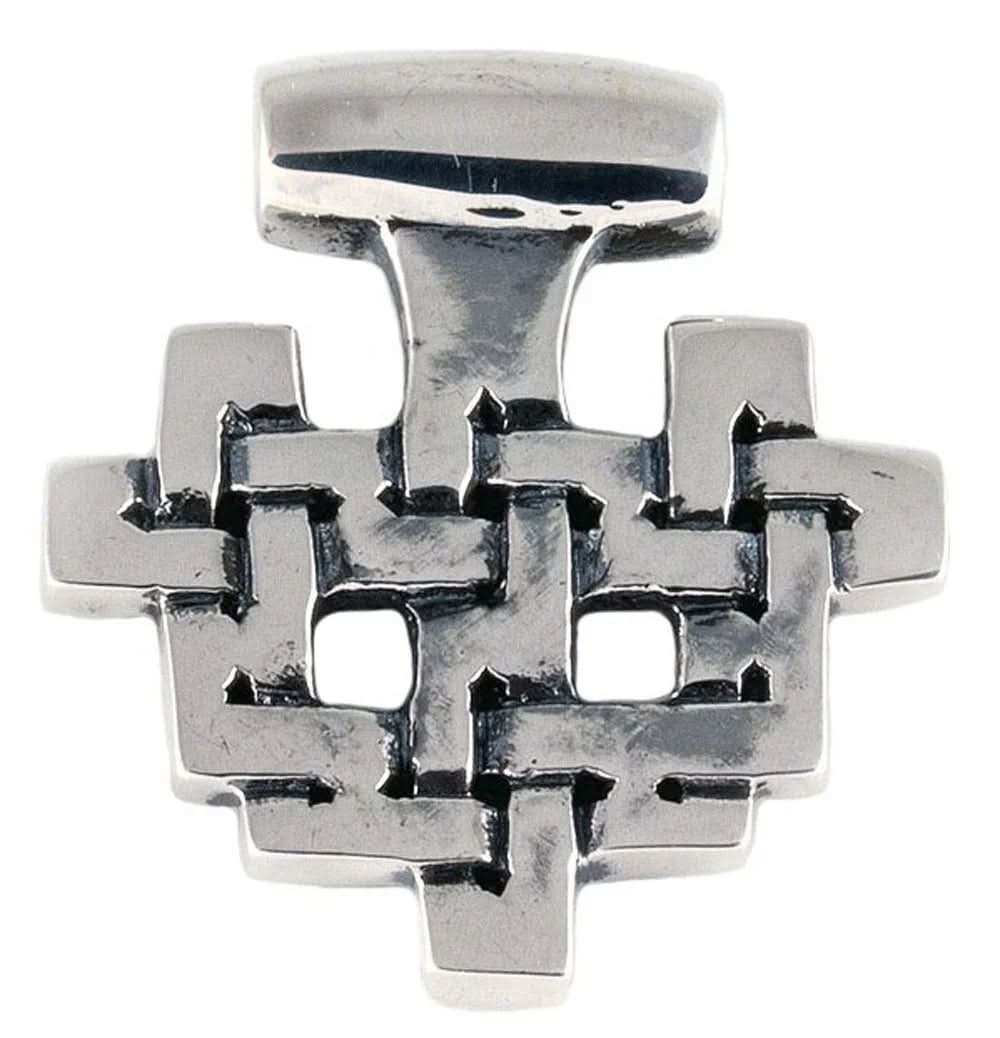 Wikinger Anhänger Haithabu 925er Silber Knotenmuster Kreuz 2,8cm - Firma Holzenplotz - Silberketten - Goldketten.de