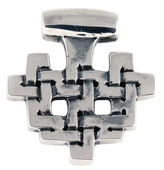 Wikinger Anhänger Haithabu 925er Silber Knotenmuster Kreuz 2,8cm