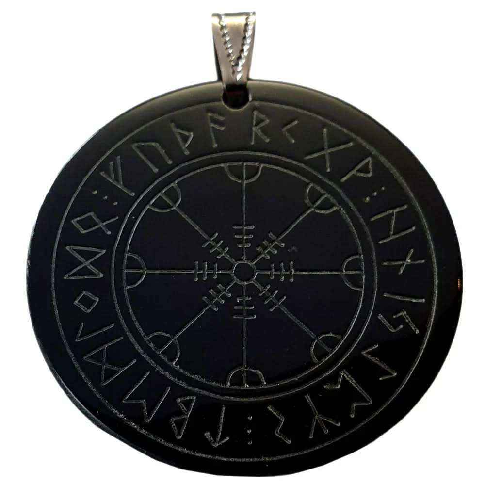 Wikinger-Kompass im Runenkreis Horn Schmuck Anhänger 35 mm
