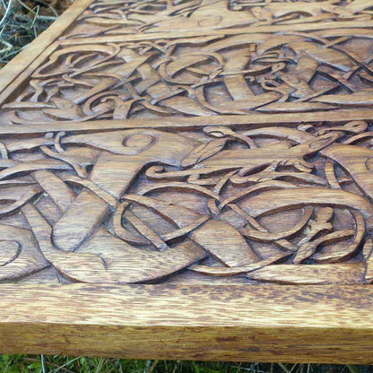 Wikinger Wandbild URNES 53x40 cm - Wikinger Kunst - Handarbeit aus Holz Deko