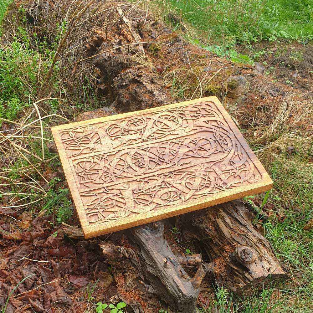 Wikinger Wandbild URNES 53x40 cm - Wikinger Kunst - Handarbeit aus Holz Deko