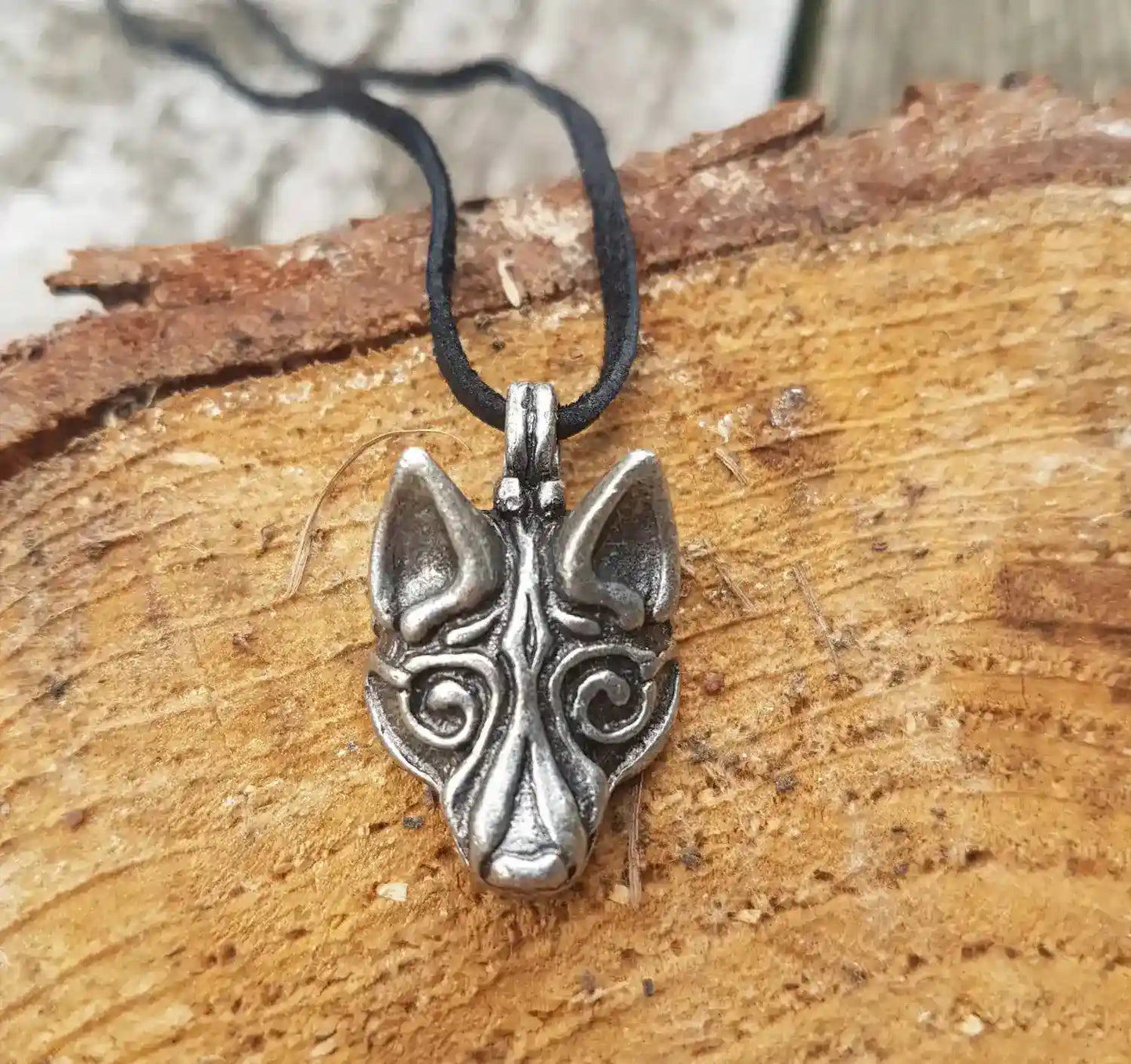 Wikingerwolf Fenrir Loki versilbert Zinn Schmuck Anhänger Vikings celt - Firma Holzenplotz - Silberketten-Goldketten.de 