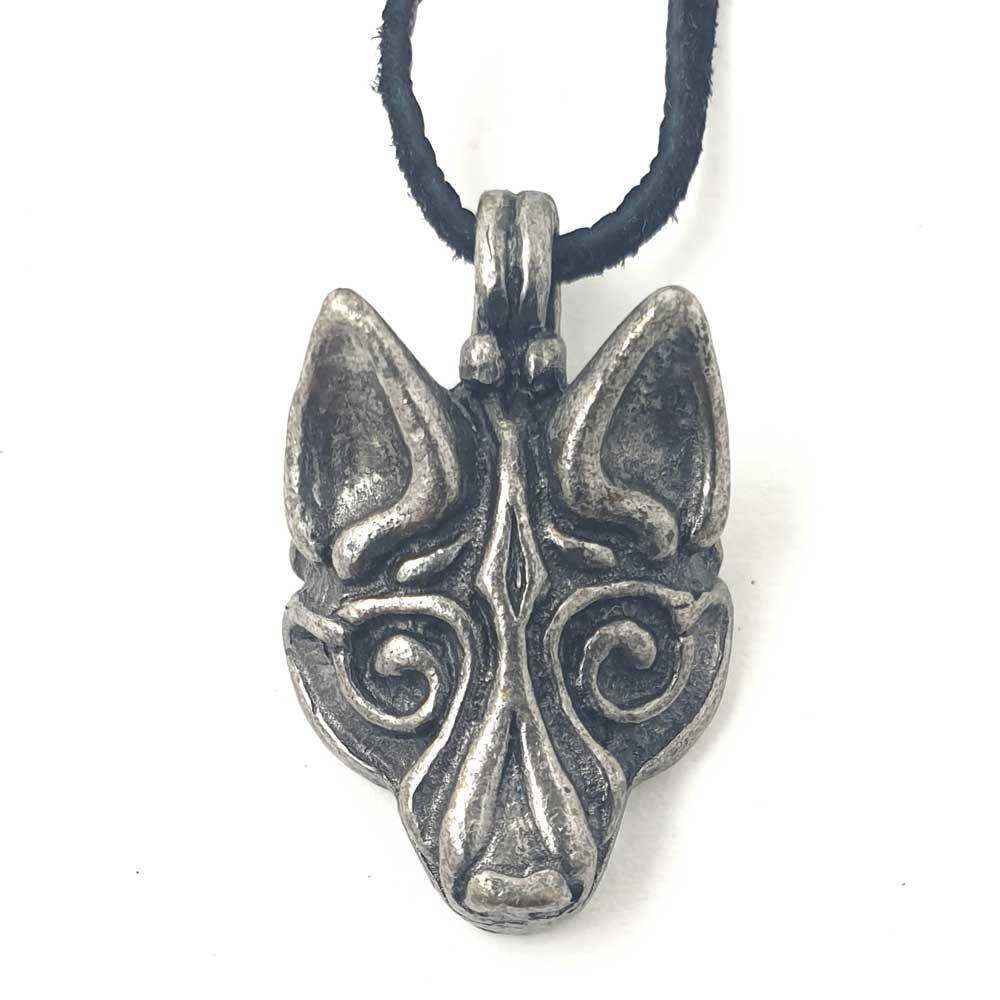 Wikingerwolf Fenrir Loki versilbert Zinn Schmuck Anhänger Vikings celt - Firma Holzenplotz - Silberketten-Goldketten.de 