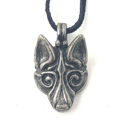 Wikingerwolf Fenrir Loki versilbert Zinn Schmuck Anhänger Vikings celt - Firma Holzenplotz - Silberketten-Goldketten.de 