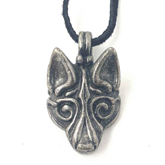 Wikingerwolf Fenrir Loki versilbert Zinn Schmuck Anhänger Vikings celt - Firma Holzenplotz - Silberketten-Goldketten.de 