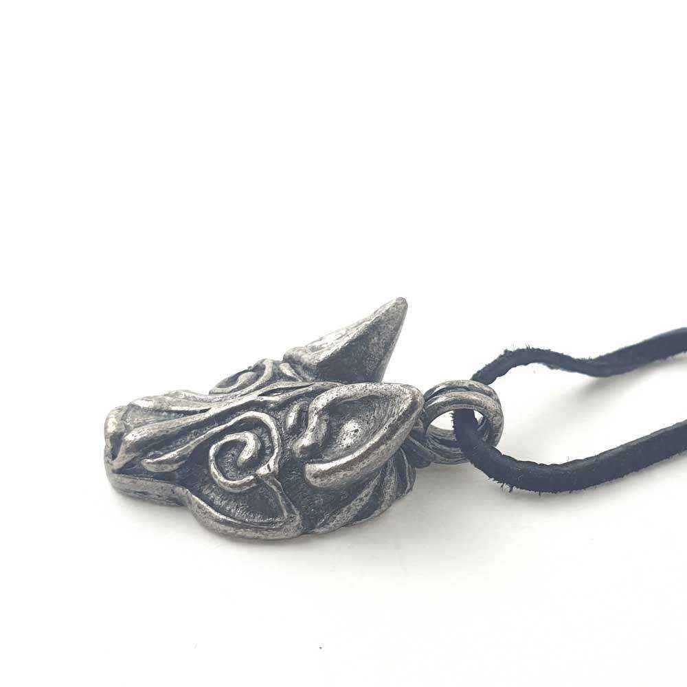 Wikingerwolf Fenrir Loki versilbert Zinn Schmuck Anhänger Vikings celt - Firma Holzenplotz - Silberketten-Goldketten.de 