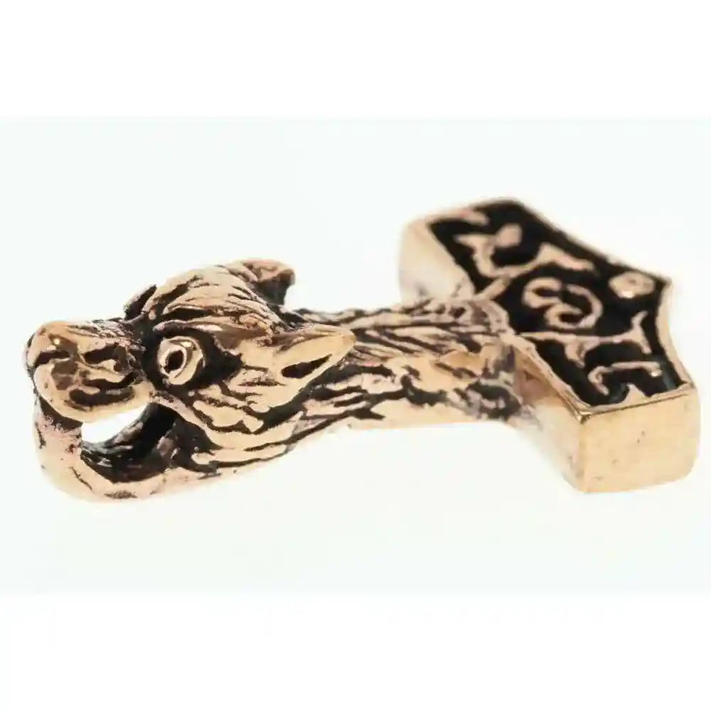 Wolfshammer Bronze Anhänger Schmuck 23x13mm
