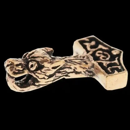 Wolfshammer Bronze Anhänger Schmuck 23x13mm