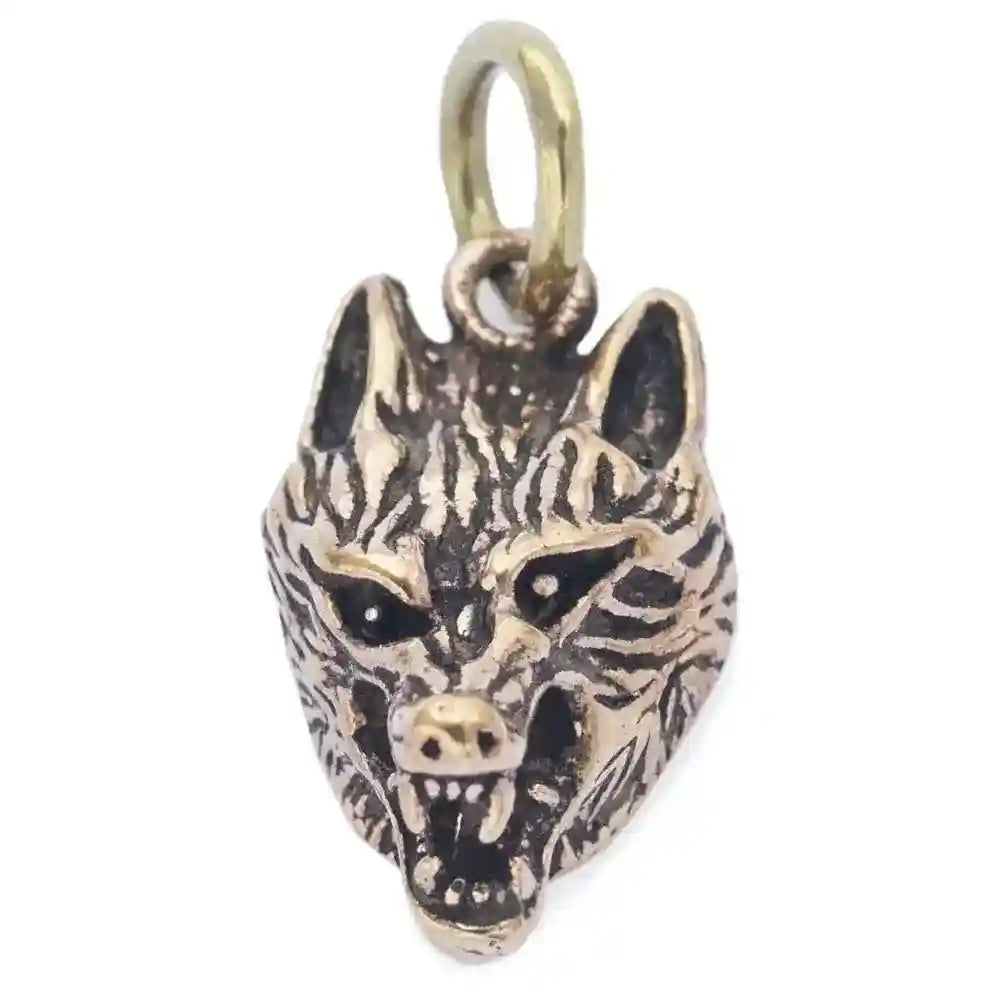 Wolfskopf Hund Bronze Anhänger Schmuck - Sonstige Tiere - 27x12mm