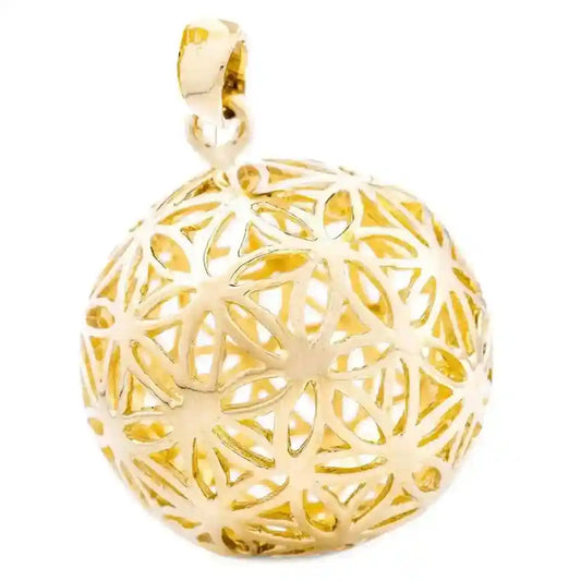 Zauberkugel Anhänger Die Blume des Lebens Bronze Schmuck - 23mm Durchmesser