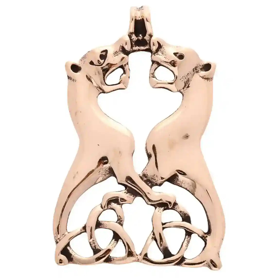 Zwei Hunde Bronze Anhänger Schmuck - Wolf Hund - 34x22mm