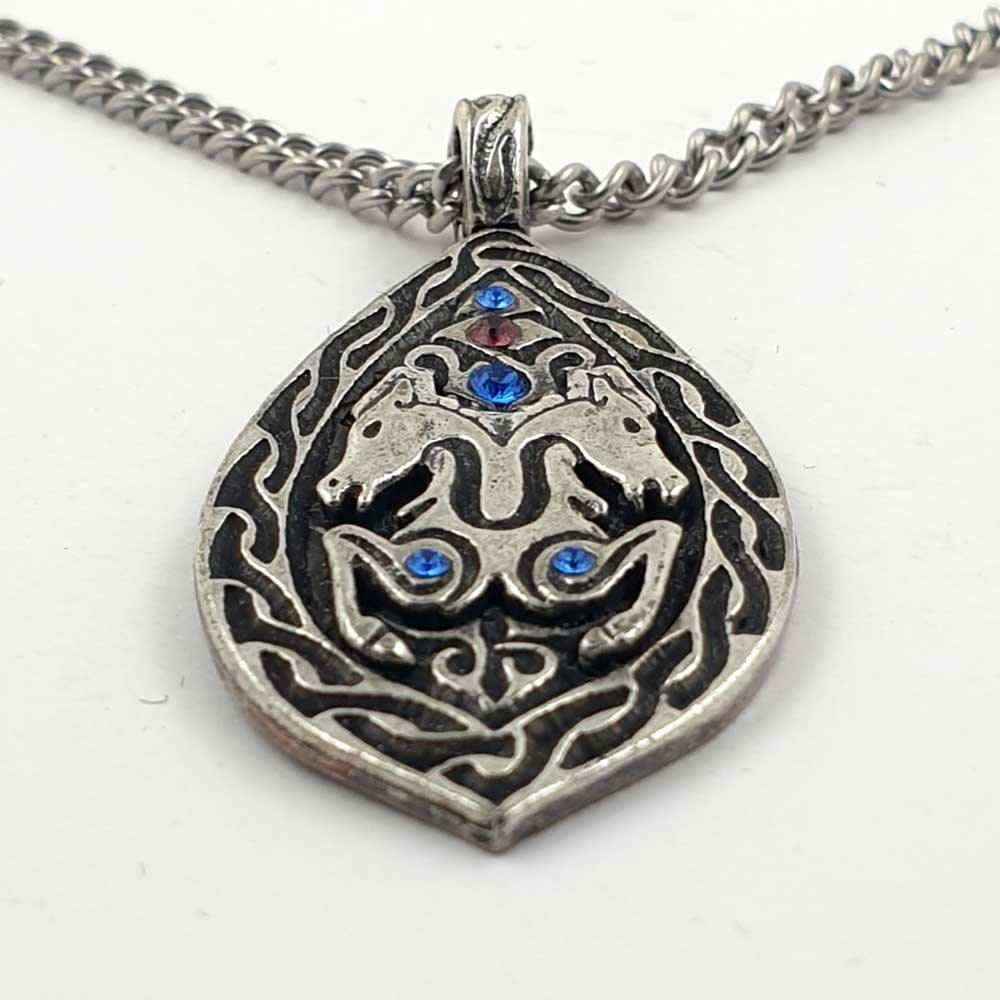 Zweifaches Sachsen Pferd Anhänger Schmuck - Pferd - 45x23mm