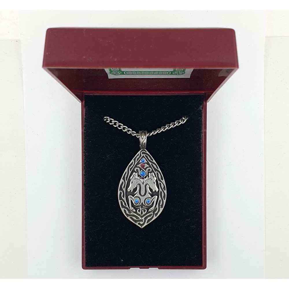 Zweifaches Sachsen Pferd Anhänger Schmuck - Pferd - 45x23mm