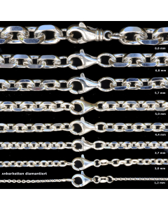 5,0 mm 750 - 18 Karat Gold Halskette Ankerkette diamantiert massiv Gold hochwertige Goldkette - Länge nach Wahl Vaterartikel