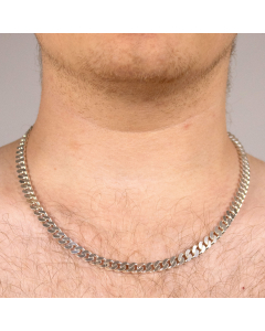 7,1 mm 925 Sterlingsilber massive Silberkette Panzerkette 50/55/60 cm - elegante Silber Kette Damen und Herren Juwelier Qualität - Made in Germany